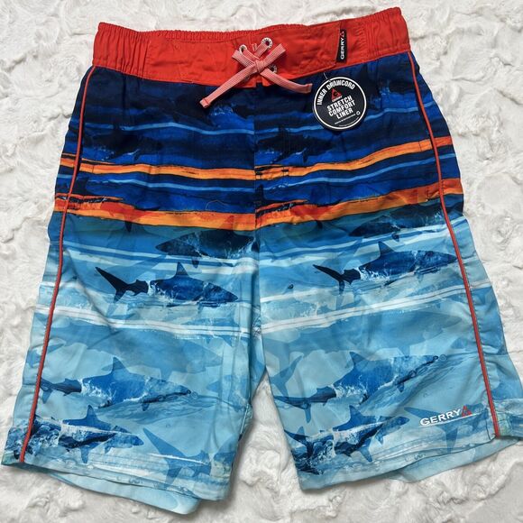 New With Tag Gerry Swim Shorts Trunks 14-17 L Elastic Waist Beach Lake Ocean - Picture 1 of 5